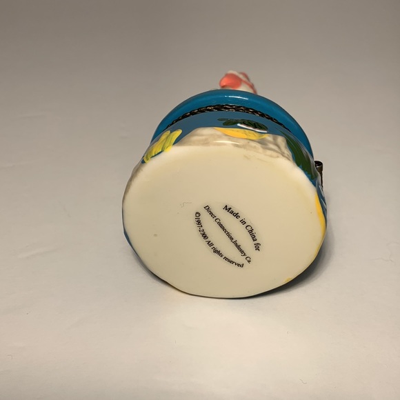 Flamingo Trinket Pill Box With Fish Trinket Tropical Flamingo Fish Water 4”H - Picture 11 of 13